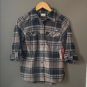 NWT XS Women’s UT (University of Texas) Plaid Buttoned Shirt